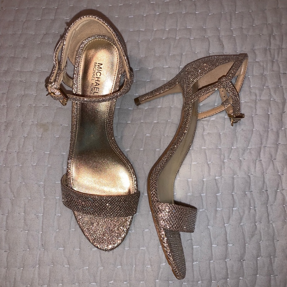 Michael Kors Simone Dress Sparkle Rose Gold Heel